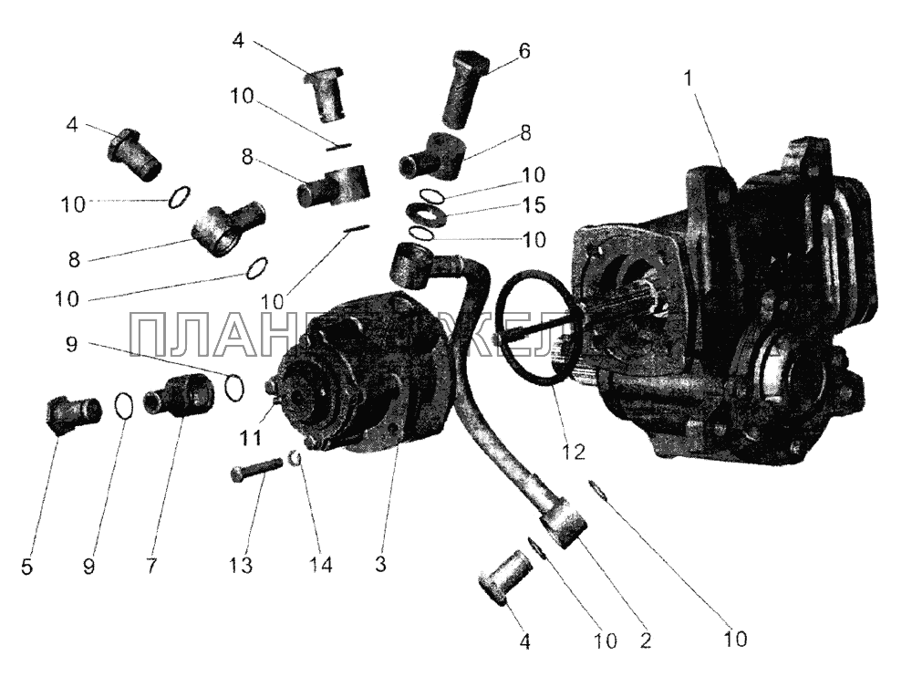 Механизм рулевой с распределителем МАЗ-104